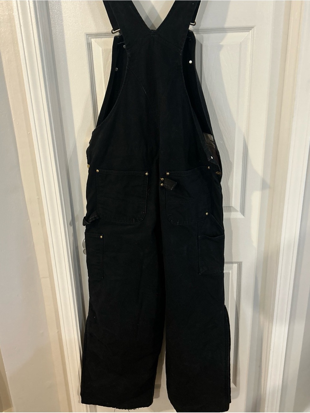 Carhartt R02 BLK Vintage Quilt Lined Double Knee Overalls Black USA Made 38x32